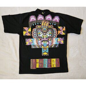 VTG Miskeen Originals T-shirt XL Painted Wareable Art Tribal Embroidered